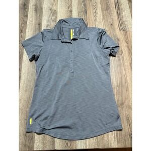 Lole Polo Shirt Women S Gray Adult Short Sleeve Wicking Stretch Excellent